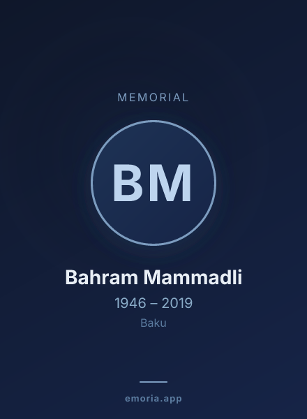 Memorial portrait of Bahram Mammadli