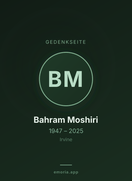Gedenkportrait von Bahram Moshiri