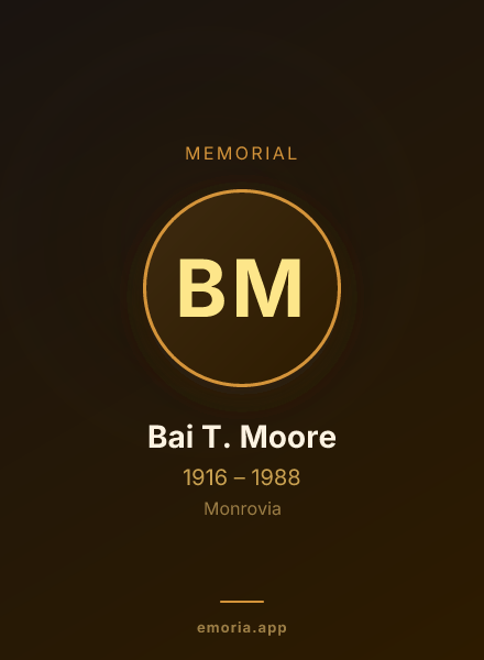 Memorial portrait of Bai T. Moore