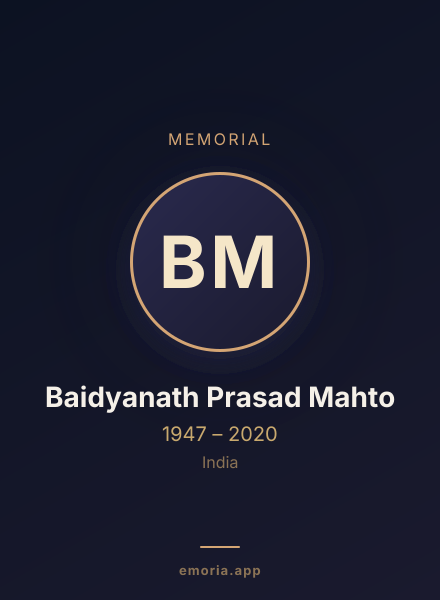 Memorial portrait of Baidyanath Prasad Mahto