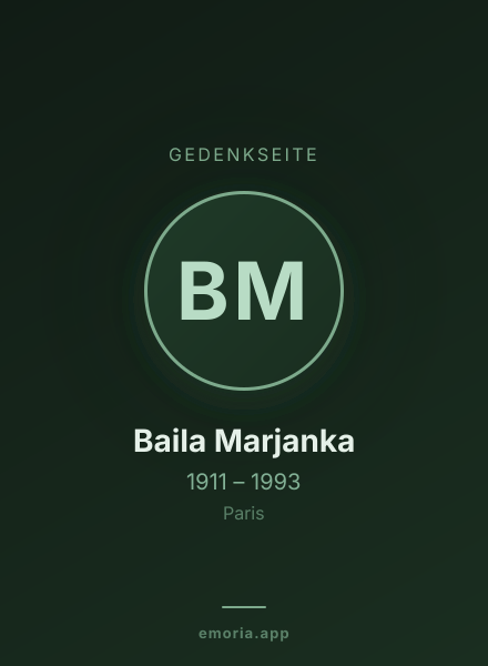 Gedenkportrait von Baila Marjanka