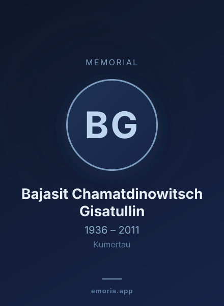 Memorial portrait of Bajasit Chamatdinowitsch Gisatullin