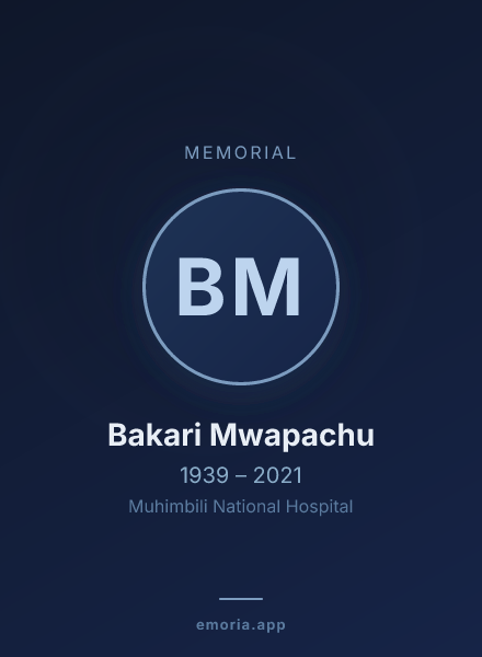 Memorial portrait of Bakari Mwapachu