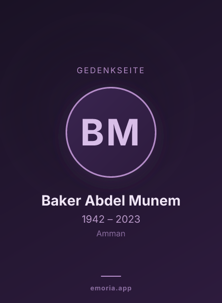 Gedenkportrait von Baker Abdel Munem