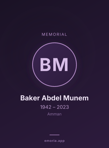 Memorial portrait of Baker Abdel Munem