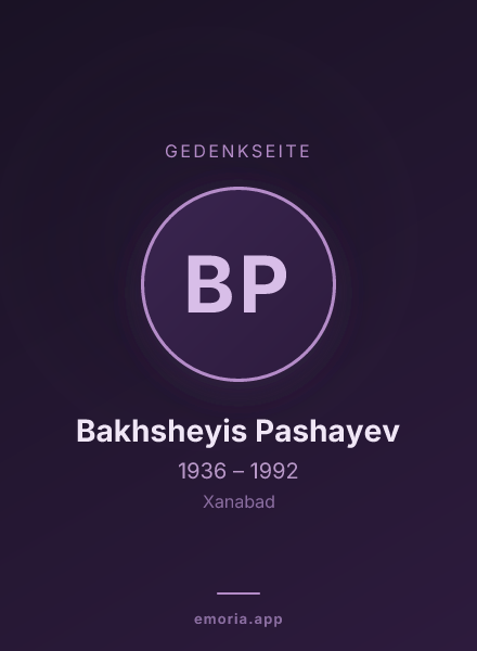 Gedenkportrait von Bakhsheyis Pashayev