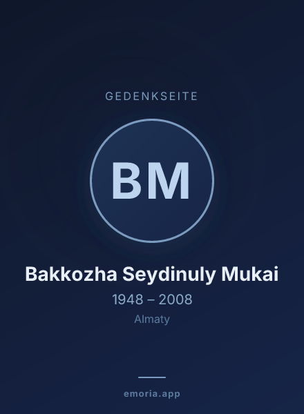 Gedenkportrait von Bakkozha Seydinuly Mukai
