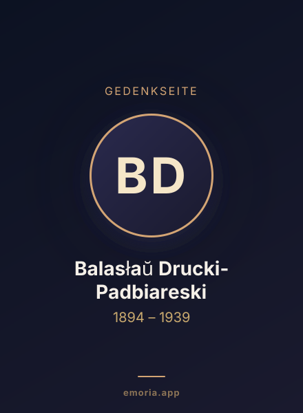 Gedenkportrait von Balasłaŭ Drucki-Padbiareski