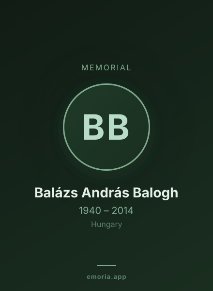 Memorial portrait of Balázs András Balogh