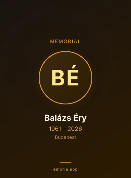 Memorial portrait of Balázs Éry