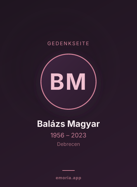 Gedenkportrait von Balázs Magyar