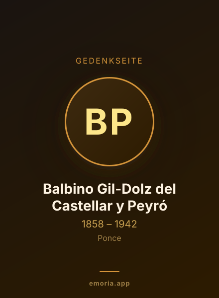 Gedenkportrait von Balbino Gil-Dolz del Castellar y Peyró