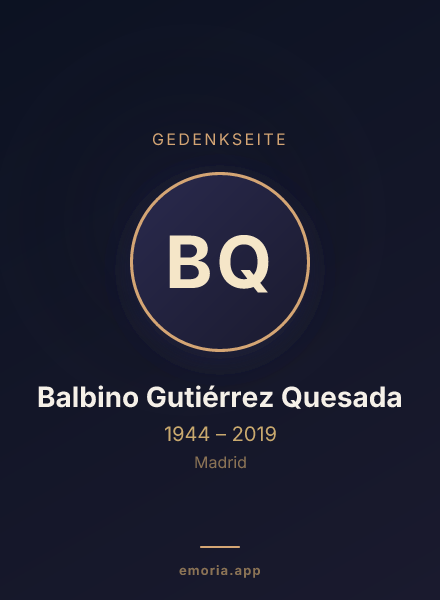 Gedenkportrait von Balbino Gutiérrez Quesada