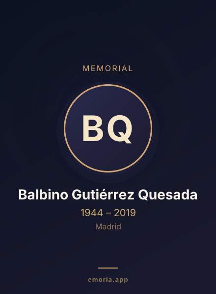 Memorial portrait of Balbino Gutiérrez Quesada
