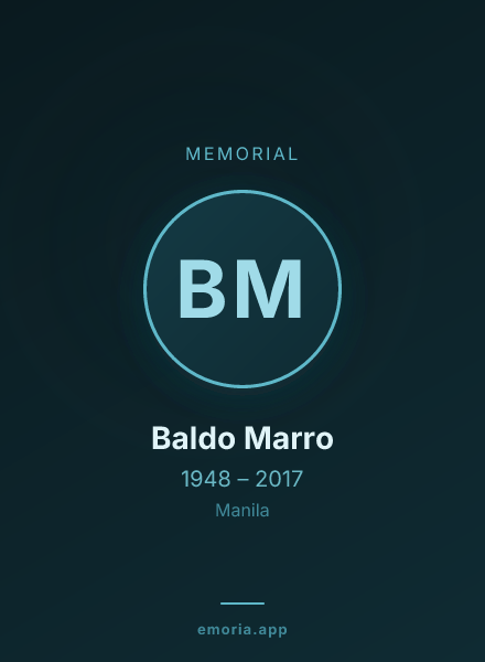 Memorial portrait of Baldo Marro
