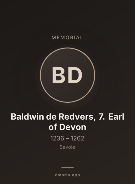 Memorial portrait of Baldwin de Redvers, 7. Earl of Devon