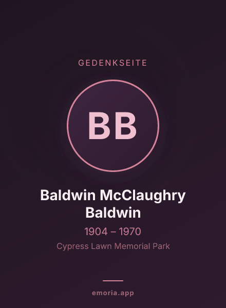Gedenkportrait von Baldwin McClaughry Baldwin