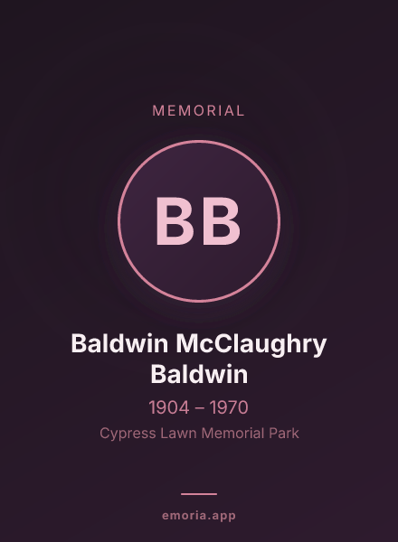 Memorial portrait of Baldwin McClaughry Baldwin