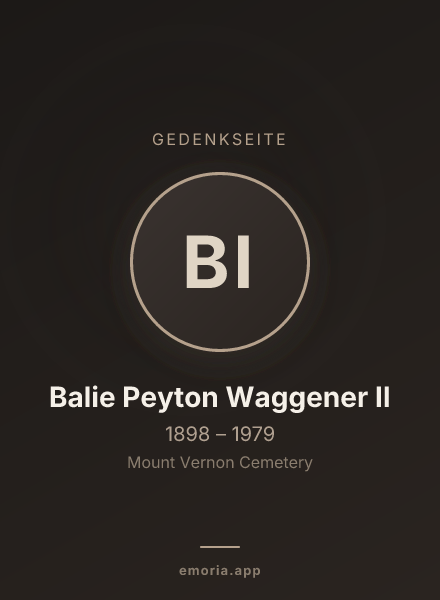 Gedenkportrait von Balie Peyton Waggener II