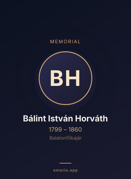 Memorial portrait of Bálint István Horváth