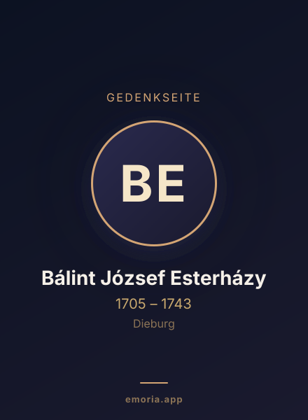 Gedenkportrait von Bálint József Esterházy