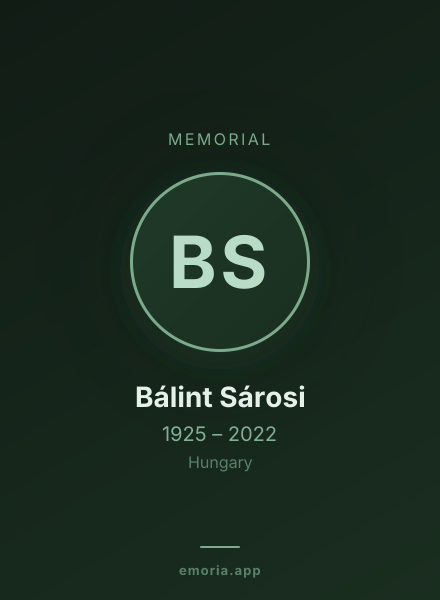 Memorial portrait of Bálint Sárosi