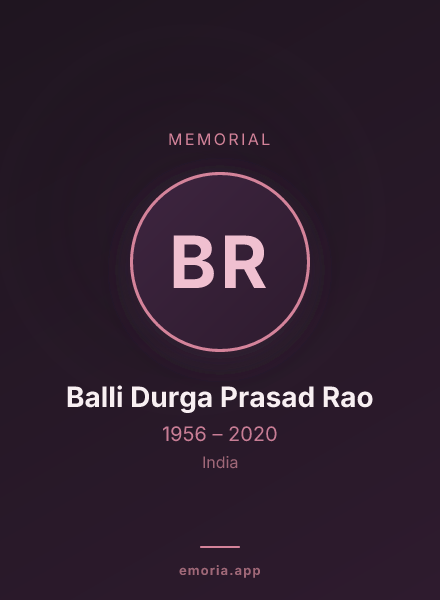 Memorial portrait of Balli Durga Prasad Rao