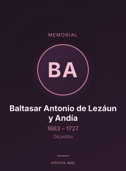 Memorial portrait of Baltasar Antonio de Lezáun y Andía