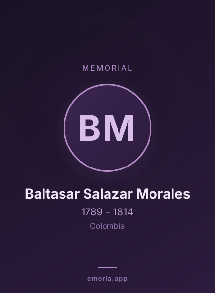 Memorial portrait of Baltasar Salazar Morales