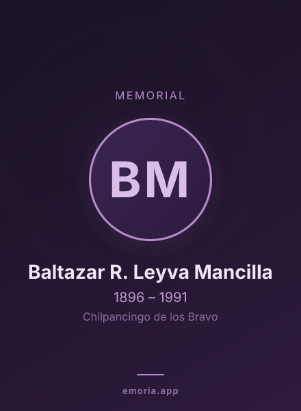 Memorial portrait of Baltazar R. Leyva Mancilla