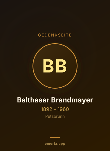 Gedenkportrait von Balthasar Brandmayer