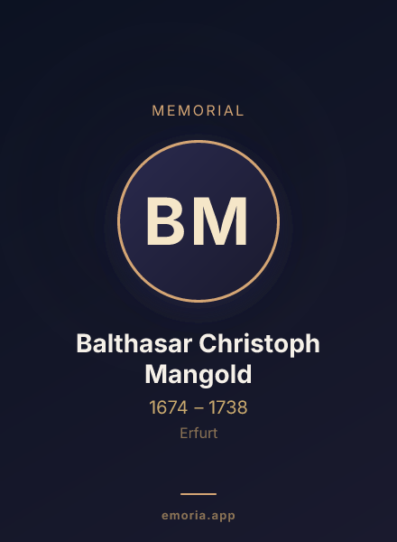 Memorial portrait of Balthasar Christoph Mangold