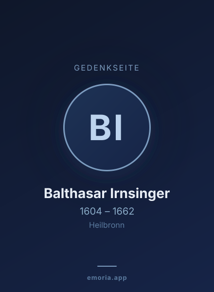 Gedenkportrait von Balthasar Irnsinger