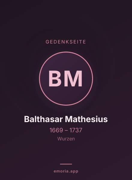 Gedenkportrait von Balthasar Mathesius