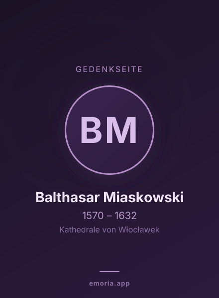 Gedenkportrait von Balthasar Miaskowski