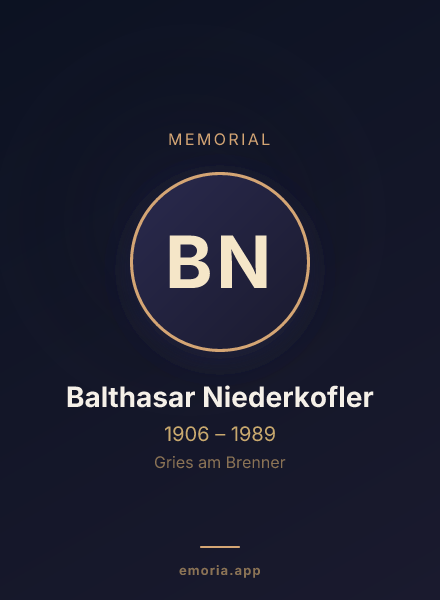 Memorial portrait of Balthasar Niederkofler