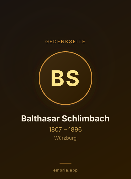 Gedenkportrait von Balthasar Schlimbach