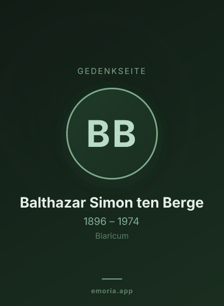 Gedenkportrait von Balthazar Simon ten Berge