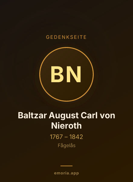 Gedenkportrait von Baltzar August Carl von Nieroth