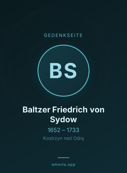 Gedenkportrait von Baltzer Friedrich von Sydow