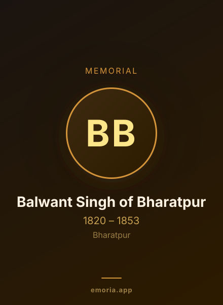 Memorial portrait of Balwant Singh of Bharatpur