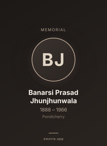 Memorial portrait of Banarsi Prasad Jhunjhunwala