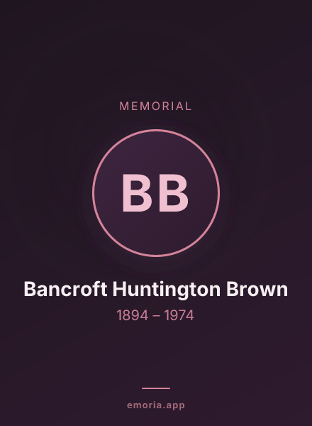Memorial portrait of Bancroft Huntington Brown