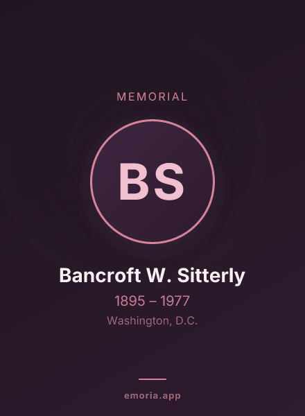 Memorial portrait of Bancroft W. Sitterly