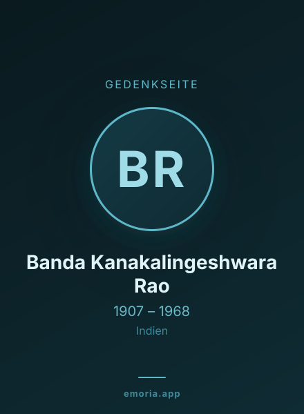 Gedenkportrait von Banda Kanakalingeshwara Rao