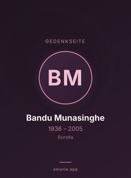 Gedenkportrait von Bandu Munasinghe