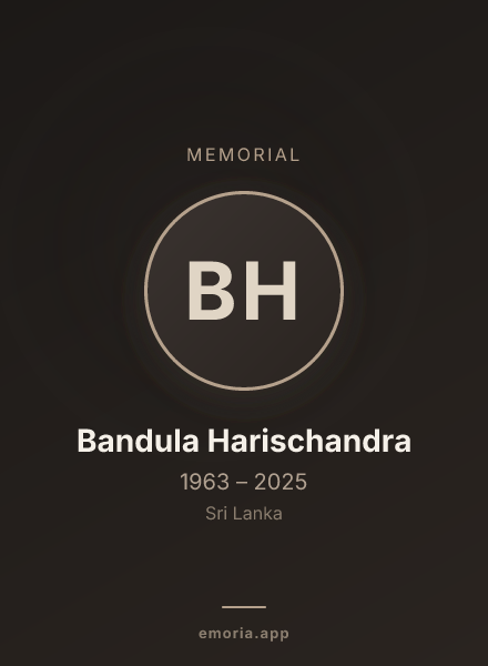 Memorial portrait of Bandula Harischandra