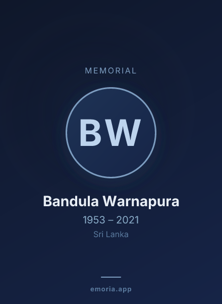 Memorial portrait of Bandula Warnapura