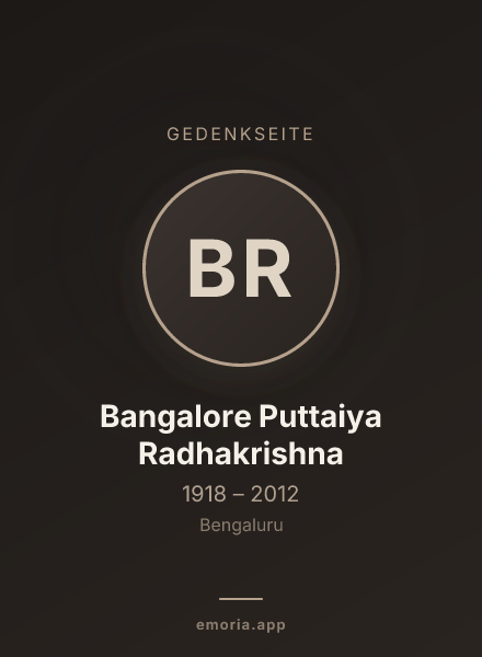Gedenkportrait von Bangalore Puttaiya Radhakrishna
