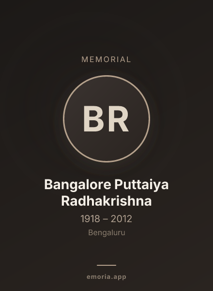 Memorial portrait of Bangalore Puttaiya Radhakrishna